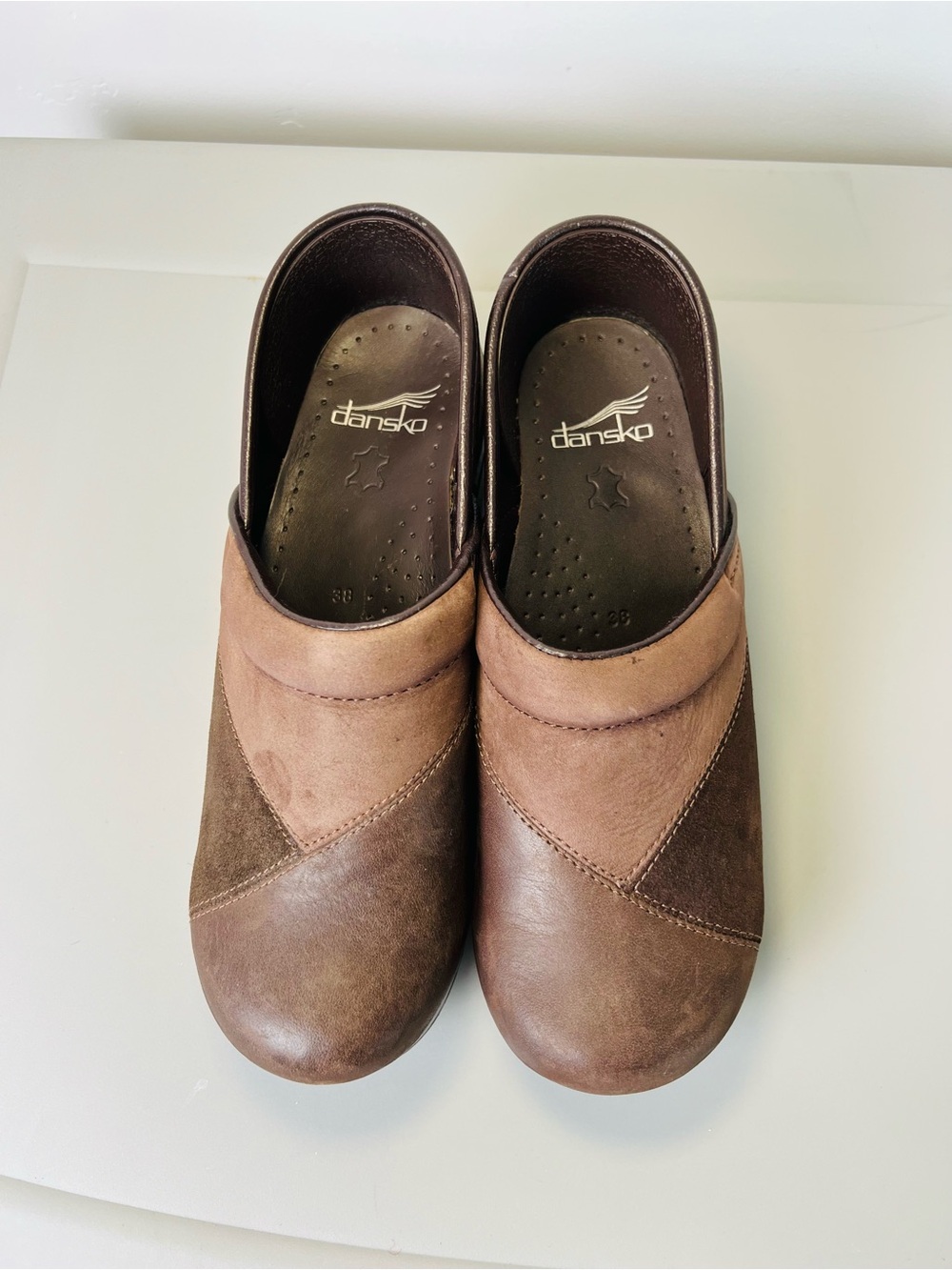 Dansko Brown Leather Patch Clogs EU 38 - Picture 3 of 7